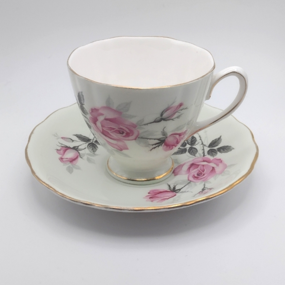 Vintage Floral Teacup and Saucer Set